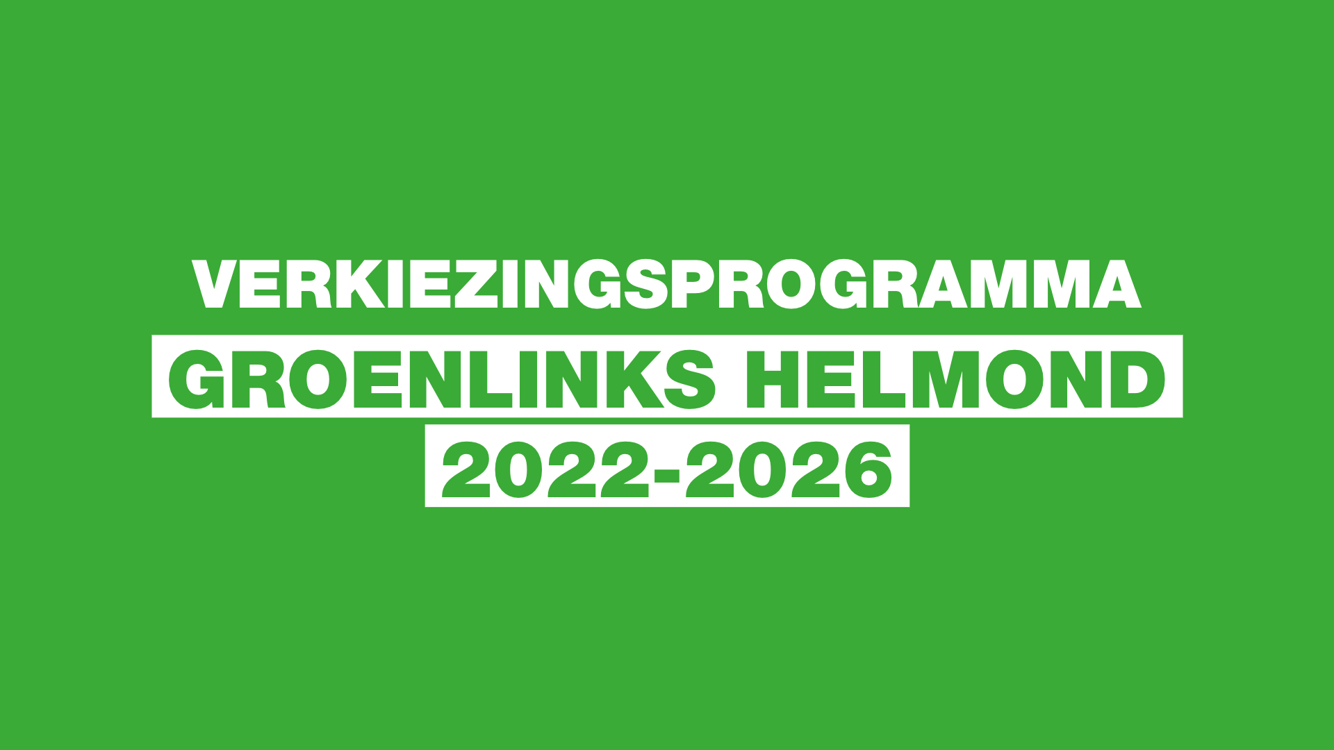 Verkiezingsprogramma 2022-2026